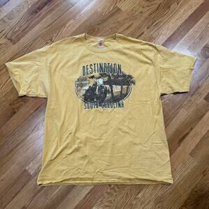 Harley Davidson T-Shirt Mens XXL Yellow South Carolina Biker Motorcycle Tee